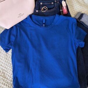 Skims Blue Cropped Tee - Size L